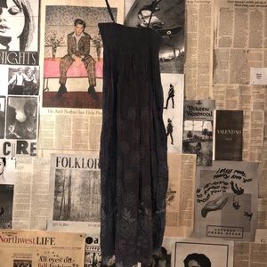 long iridescent dress with roses